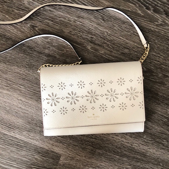 kate spade Handbags - Kate Spade floral laser cut cream crossbody